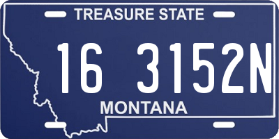 MT license plate 163152N