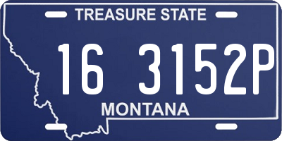 MT license plate 163152P