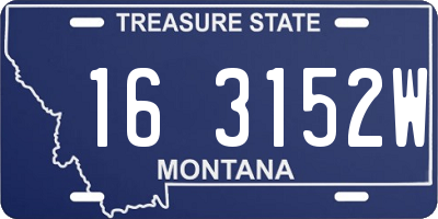 MT license plate 163152W