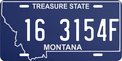 MT license plate 163154F