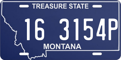MT license plate 163154P