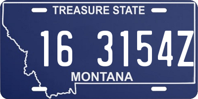 MT license plate 163154Z