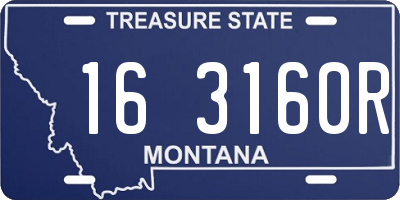 MT license plate 163160R