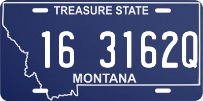 MT license plate 163162Q
