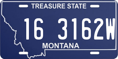 MT license plate 163162W