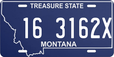 MT license plate 163162X