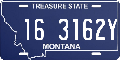 MT license plate 163162Y