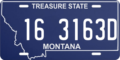 MT license plate 163163D