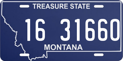 MT license plate 163166O