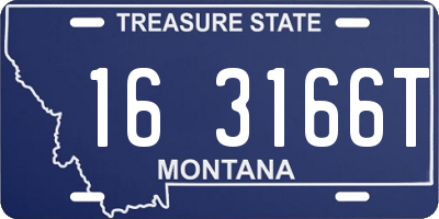 MT license plate 163166T