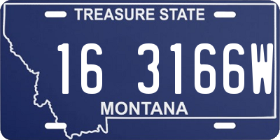 MT license plate 163166W