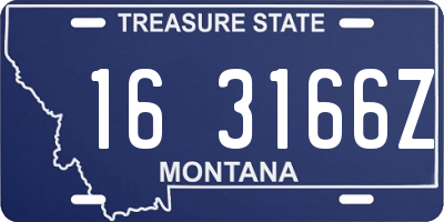 MT license plate 163166Z