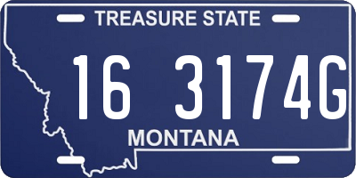 MT license plate 163174G
