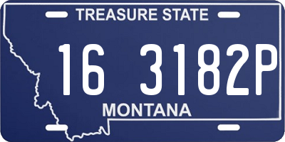 MT license plate 163182P