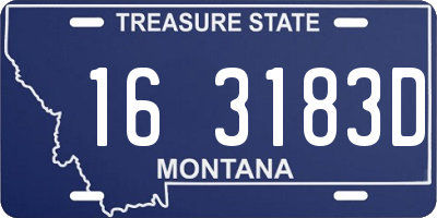MT license plate 163183D