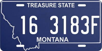 MT license plate 163183F
