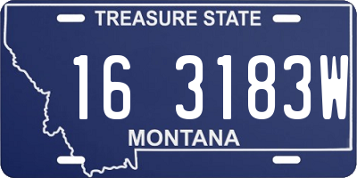 MT license plate 163183W