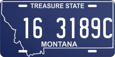MT license plate 163189C