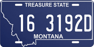 MT license plate 163192D
