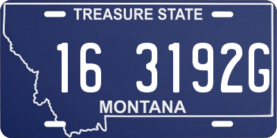 MT license plate 163192G
