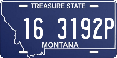 MT license plate 163192P