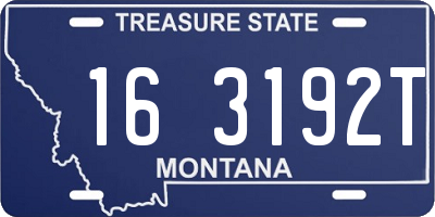 MT license plate 163192T
