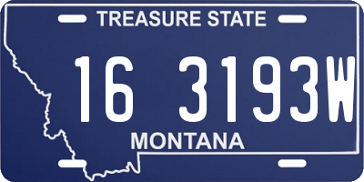 MT license plate 163193W