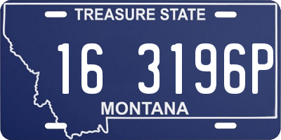 MT license plate 163196P