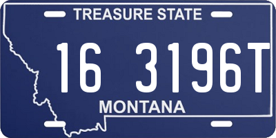 MT license plate 163196T