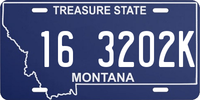 MT license plate 163202K