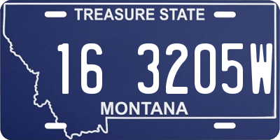 MT license plate 163205W