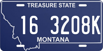 MT license plate 163208K