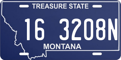 MT license plate 163208N