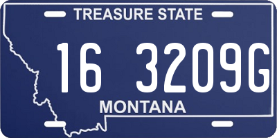 MT license plate 163209G