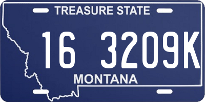 MT license plate 163209K