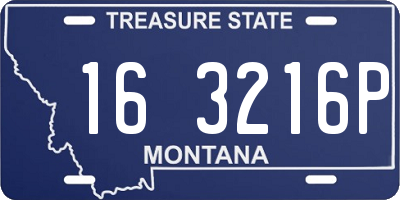 MT license plate 163216P