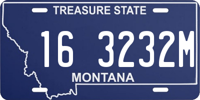 MT license plate 163232M