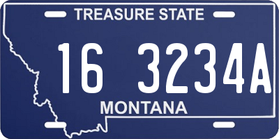 MT license plate 163234A