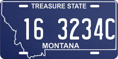 MT license plate 163234C