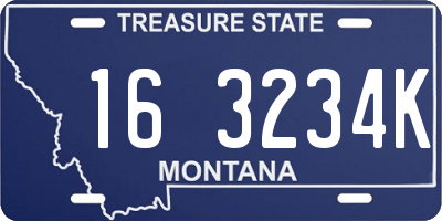 MT license plate 163234K