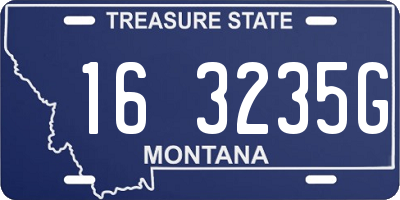 MT license plate 163235G