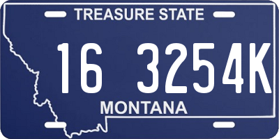 MT license plate 163254K