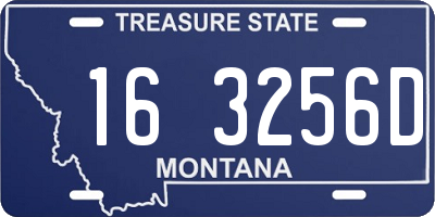 MT license plate 163256D