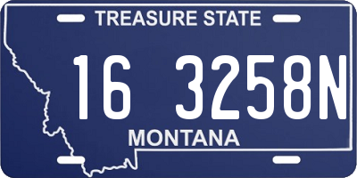 MT license plate 163258N