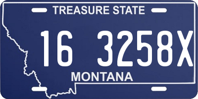 MT license plate 163258X