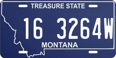 MT license plate 163264W