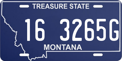 MT license plate 163265G