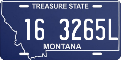 MT license plate 163265L