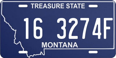 MT license plate 163274F