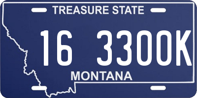 MT license plate 163300K